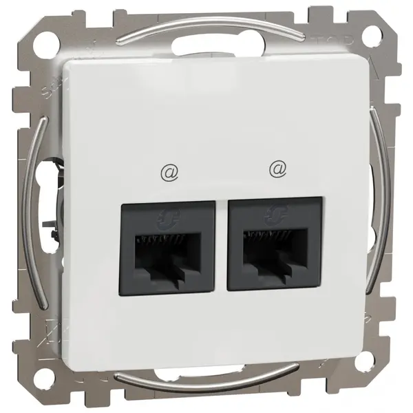 Priza dubla RJ45 Cat6 UTP,Schneider, SDD111462,Sedna Design,alb