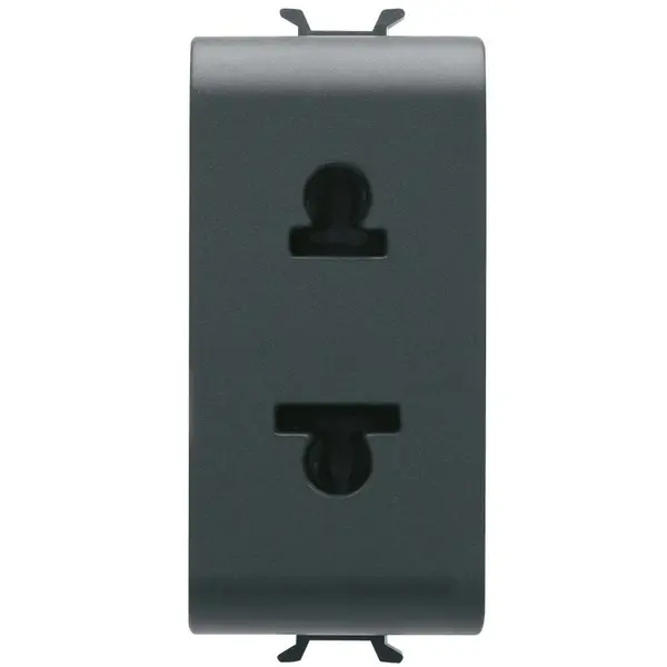 Priza euro/american 1 modul Gewiss Chorus GW12287, negru satin