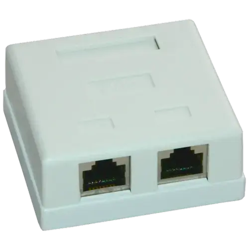 Priza FTP dubla aplicata cat.6, EMTEX EMT-FTP6-2P-PT