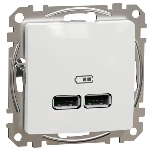 Priza incarcare USB A+A 2.1A, Schneider, SDD111401, Sedna Design, alb