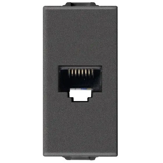 Priza internet 1 modul Vimar Neve Up 09338.9.CM, RJ45 cat5e Netsafe UTP carbon matt