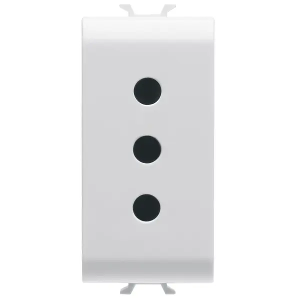 Priza italiana 1 modul Gewiss Chorus GW10201, 2P+E 10A - tip iesire P11, alb