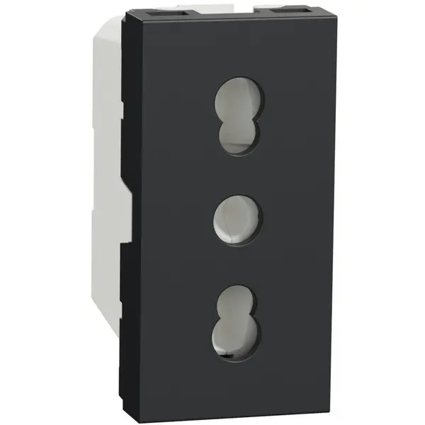 Priza italiana 1m 16A 2P+E Schneider Noua Unica NU302354, antracit