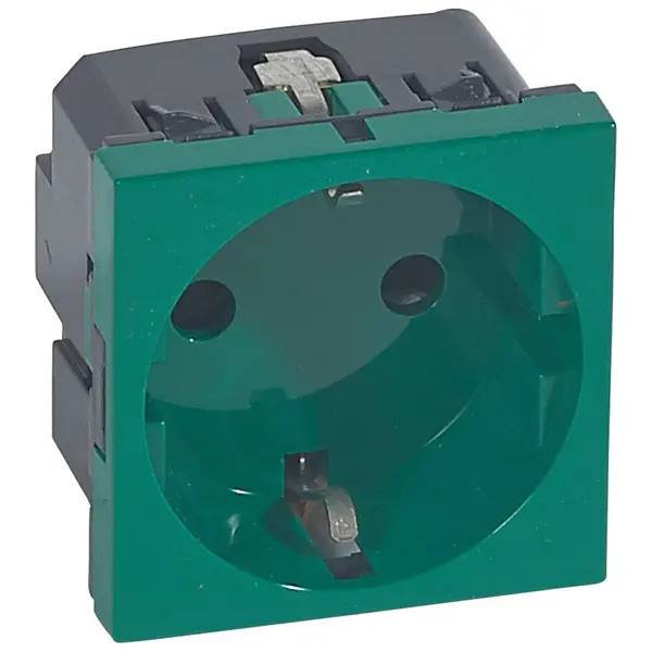Priza Legrand Mosaic 077216, 2p+T, verde, circuite speciale