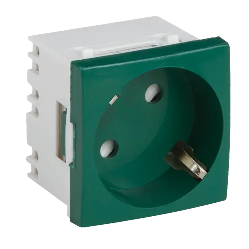Priză modulară Schuko cu împământare pentru canal de cablu compartimentabil DLX, 16A/250V