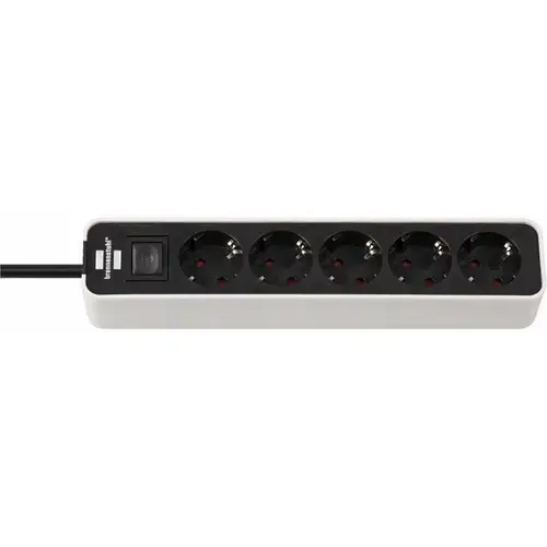 Priza multipla 5 posturi, cablu 1.5m, Brennenstuhl, seria Ecolor, Switch On/Off iluminat, Protectie copii, 3680 W