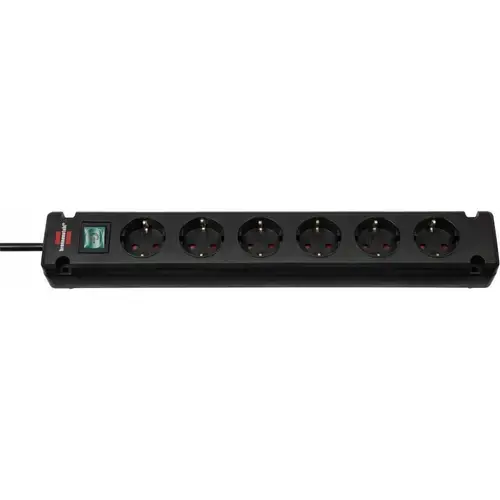 Priza multipla 6 posturi, cablu 3m, aplicabila, Brennenstuhl, seria Bremounta, Switch On/Off iluminat, Protectie copii