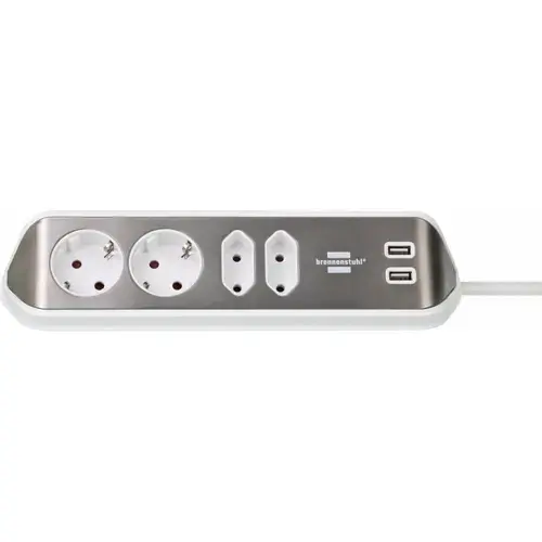 Priza multipla desktop, 4P, 2M, USB