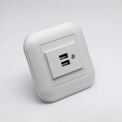 Priza Ovivo Loft 2xUSB Alb, 404-010301-247