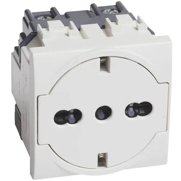Priza plata 2 module Bticino Living Light N4140/16F, Alb