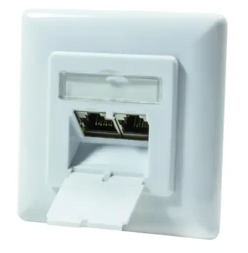 Priza retea Logilink NP0125, 2 x RJ45 (Alb)