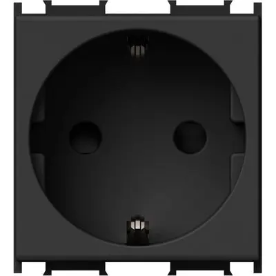 Priza SCHUKO 1P 16A ST IP20 2 module TEM-VM10SB-U, negru