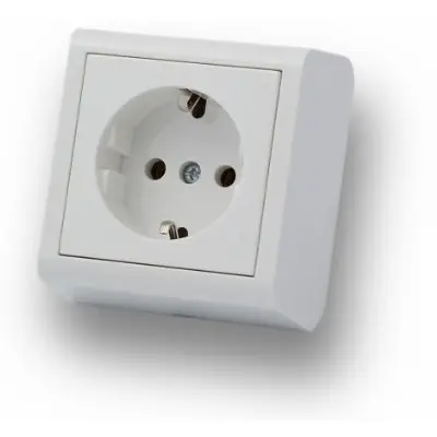 Priza Schuko PT Nivo Ovivo OV00669, 10A, 250V, IP20, alb
