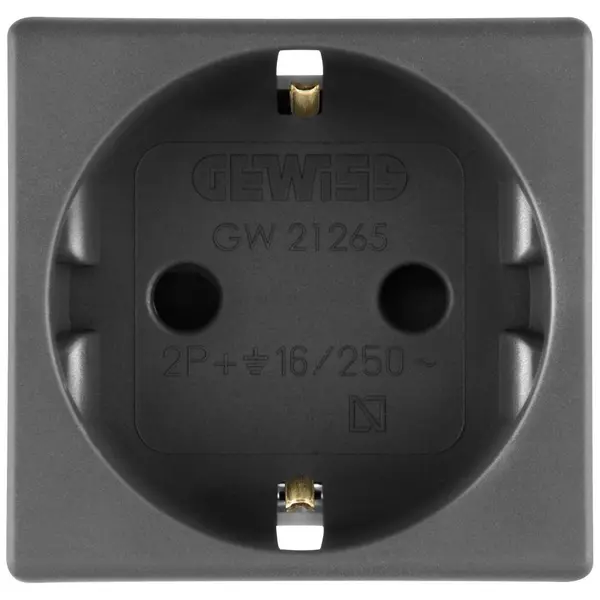 Priza shuko 2 module Gewiss System GW21265, negru