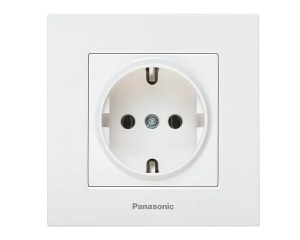 Priza simpla SCHUKO, monobloc, 250V 16A, montaj incastrat, alb, IP20, Karre Plus Panasonic P-KPS