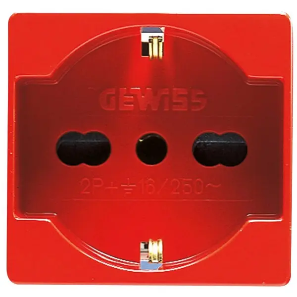 Priza standard italian/german pentru linii dedicate 2P+E 16A, 2 module Gewiss System GW20296