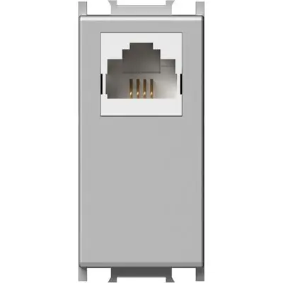 Priza TEL LT RJ11 8/4 1M arg, TEM Modul TEM-KM30ES-U