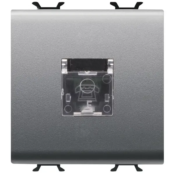 Priza telefon RJ11 2 module Gewiss Chorus GW14409, titan