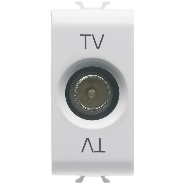 Priza tv de trecere 10dB 1 modul tata Gewiss Chorus GW10363, alb