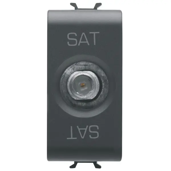 Priza tv/sat de trecere 5db 1 modul Gewiss Chorus GW12372, negru satin