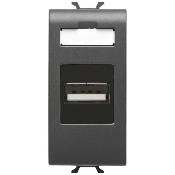 Priza USB 1 modul Gewiss Chorus GW12459, negru satin