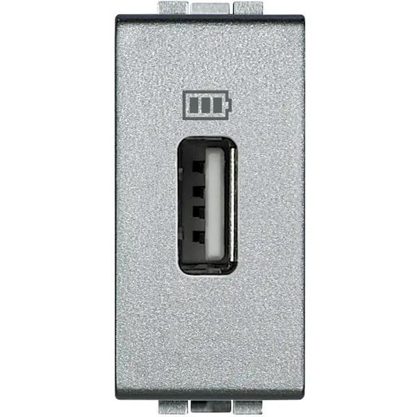 Priza usb 1 modul Living Light Bticino NT4285C1, argintiu