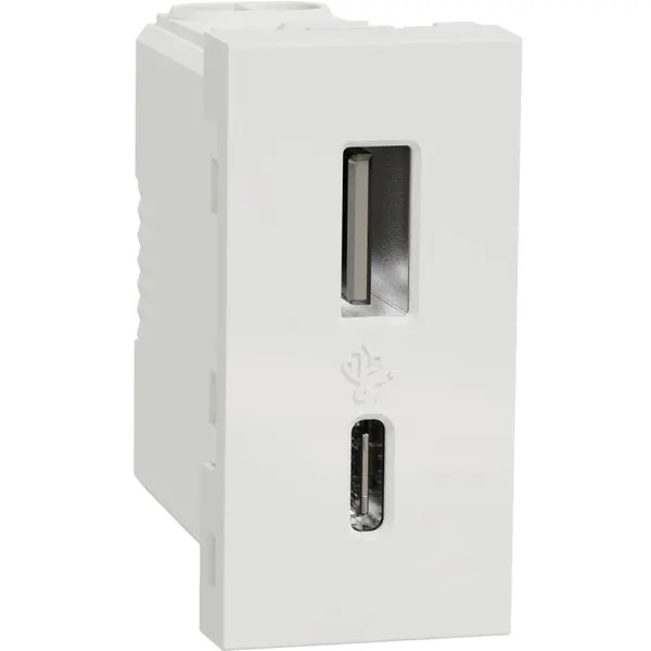 Priza USB 1 modul tip A + C (12W) Schneider Noua Unica NU301618, alb