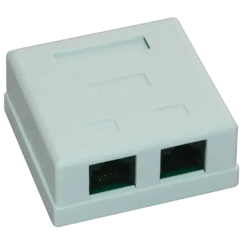 Priza UTP dubla aplicata cat.6, EMTEX EMT-UTP6-2P-PT