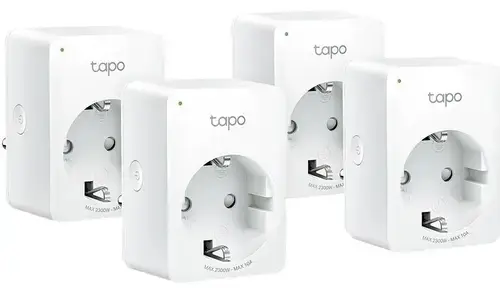 Priza Wi-Fi inteligenta TP-LINK Tapo P100, Schuko, compatibila Google Assistant si Amazon Alexa, programabila, 4 pack (Alb)