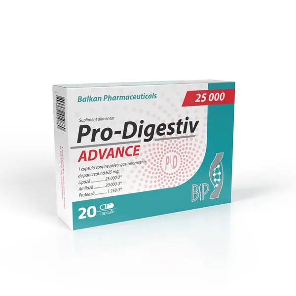 Pro Digestiv 25000, 625mg, 20 caps.