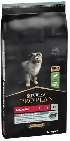 PRO PLAN Hrană uscată SENSITIVE DIGESTION câini PUPPY Medium Breed, cu Miel 12kg