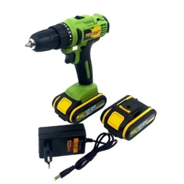 ProCraft Masina de gaurit si insurubat Procraft Compact PA18C, 18V, cu 2 acumulatori Lithium-Ion 18 V, 1500 mAh , 1300 Rpm, mandrina automata 10 mm