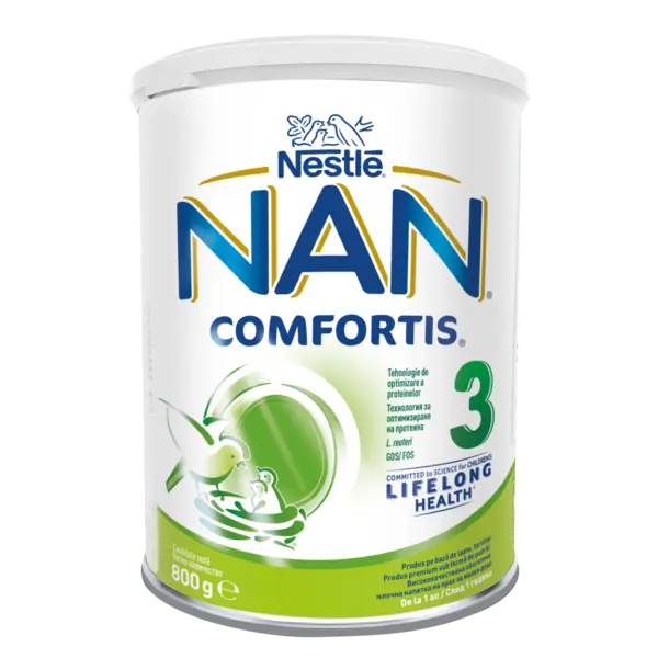 Produs pe baza de lapte praf fortifiat NAN Comfortis 3 de la 1 an, 800g, Nestle