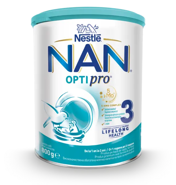 Produs pe baza de lapte praf fortifiat NAN Optipro 3 de la 1 an, 800g, Nestle