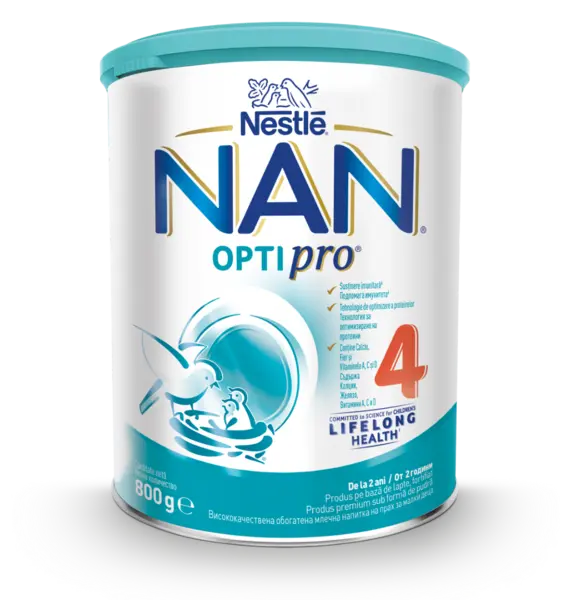 Produs pe baza de lapte praf fortifiat NAN Optipro 4 de la 2 ani, 800g, Nestle
