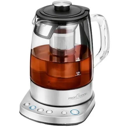 ProfiCook Fierbator cu infuzor pentru ceai ProfiCook, PC-WKS 1167 G, 2200 W, 1,5 l, control Wi-Fi, afisaj temperatura, control al temperaturii, protectia impotriva supraincalzirii, inox