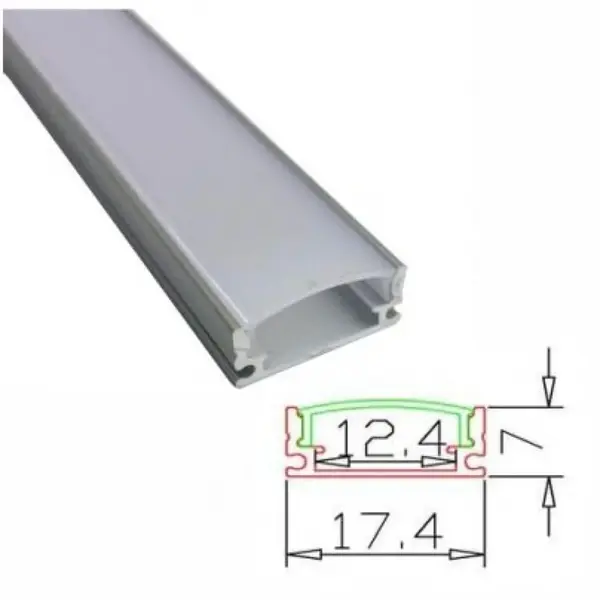 Profil Aluminiu 1m Usor Convex 17.4X7/12.4mm - Default Title