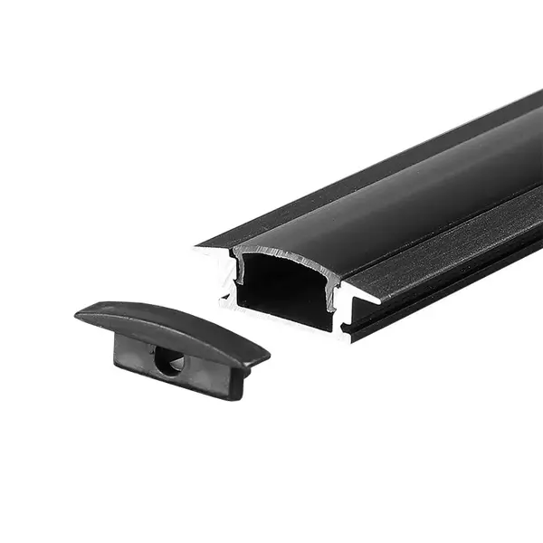 Profil aluminiu incastrat V-TAC VT-8106 pentru banda LED, 2m, difuzor inclus, carcasa neagra, 2000 x 24.7 x 7mm, SKU-2875