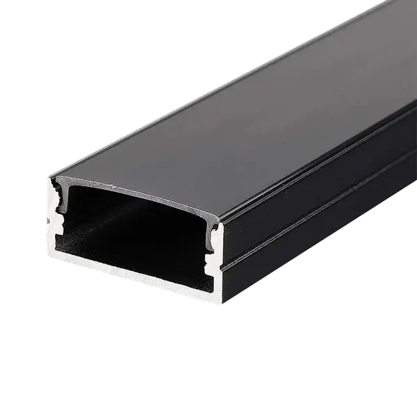 Profil aluminiu negru pentru bandă LED, 2000 x 24 x 10 mm
