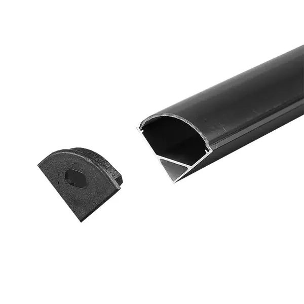 Profil aluminiu pentru bandă LED, 2000 × 15,8 × 15,8 mm, negru