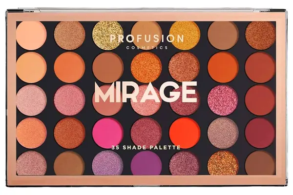 Profusion Cosmetics Paletă de farduri de pleoape Mirage, 35 culori