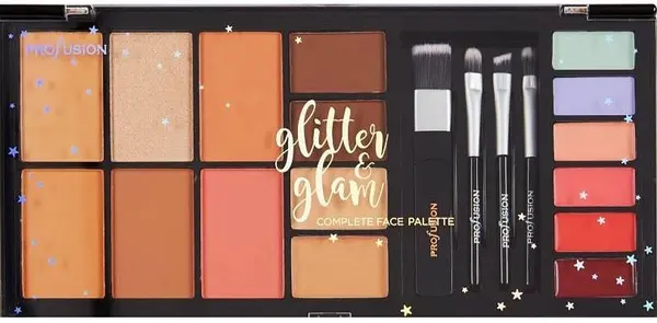 Profusion Cosmetics Paletă multifuncțională Glitter & Glam, 20 piese