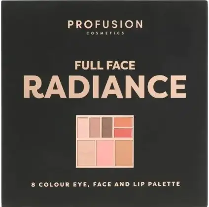 Profusion Cosmetics Paletă pentru ochi, față și buze Full Face Radiance, 8 culori