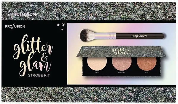 Profusion Cosmetics Set de strobing Glitter & Glam, 3 piese