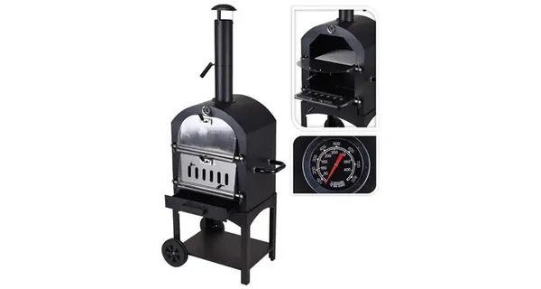 Progarden cuptor pentru pizza bbq, negru