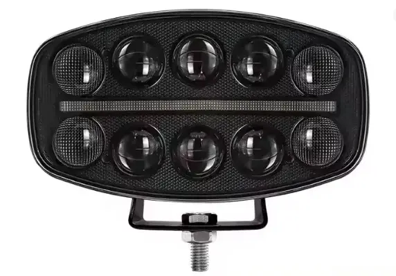 Proiector auto LED 9 inch 120W de 18000LM cu lupa lumina alba + pozitie galbena 12/24V