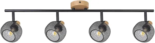 Proiector cvadruplu Rabalux - Grendel 3130, IP20, E14, 4 x 40W, 230V, negru mat
