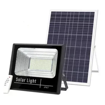 Proiector LED 200W cu Panou Solar, Senzor de Lumina, Telecomanda, Autonomie Mare, Protectie IP67, Iluminat Exterior