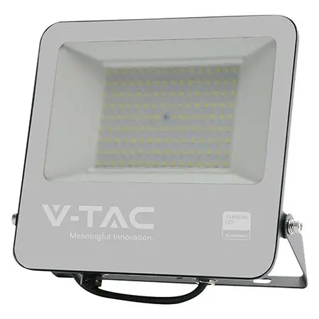Proiector led smd 100w 6500k ip65 cablu 1m cip samsung - negru/gri