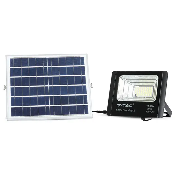 Proiector LED solar 16W 6000K IP65 cu telecomanda si panou solar